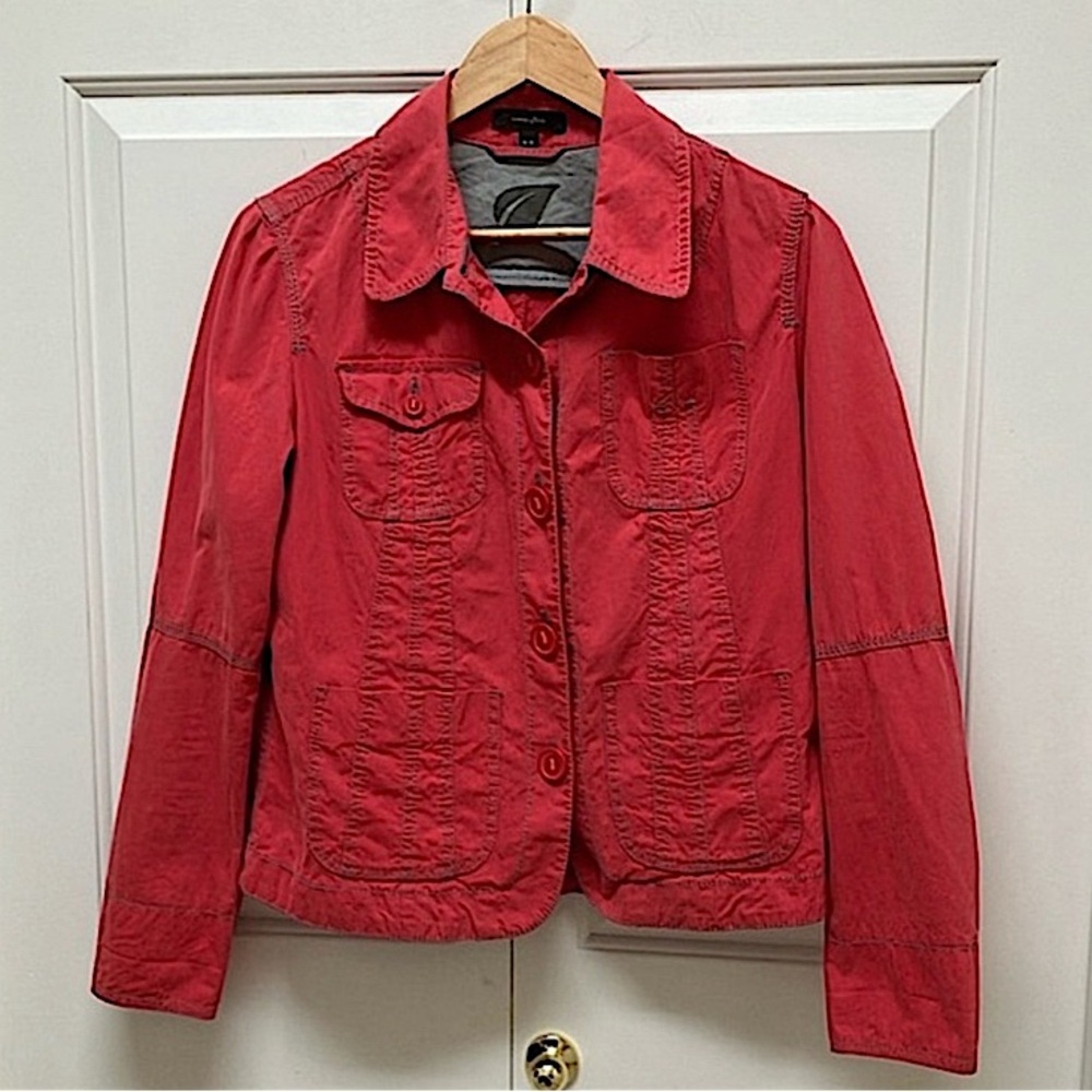 Cotton Ginny button up Jacket, Cotton/spandex, red, size M - Picture 4 of 16